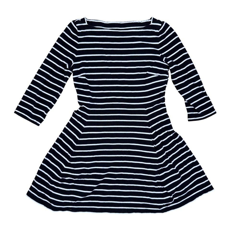 Kate Spade Broome Street Striped Cotton Fit Flare Dress M Librarian Chic